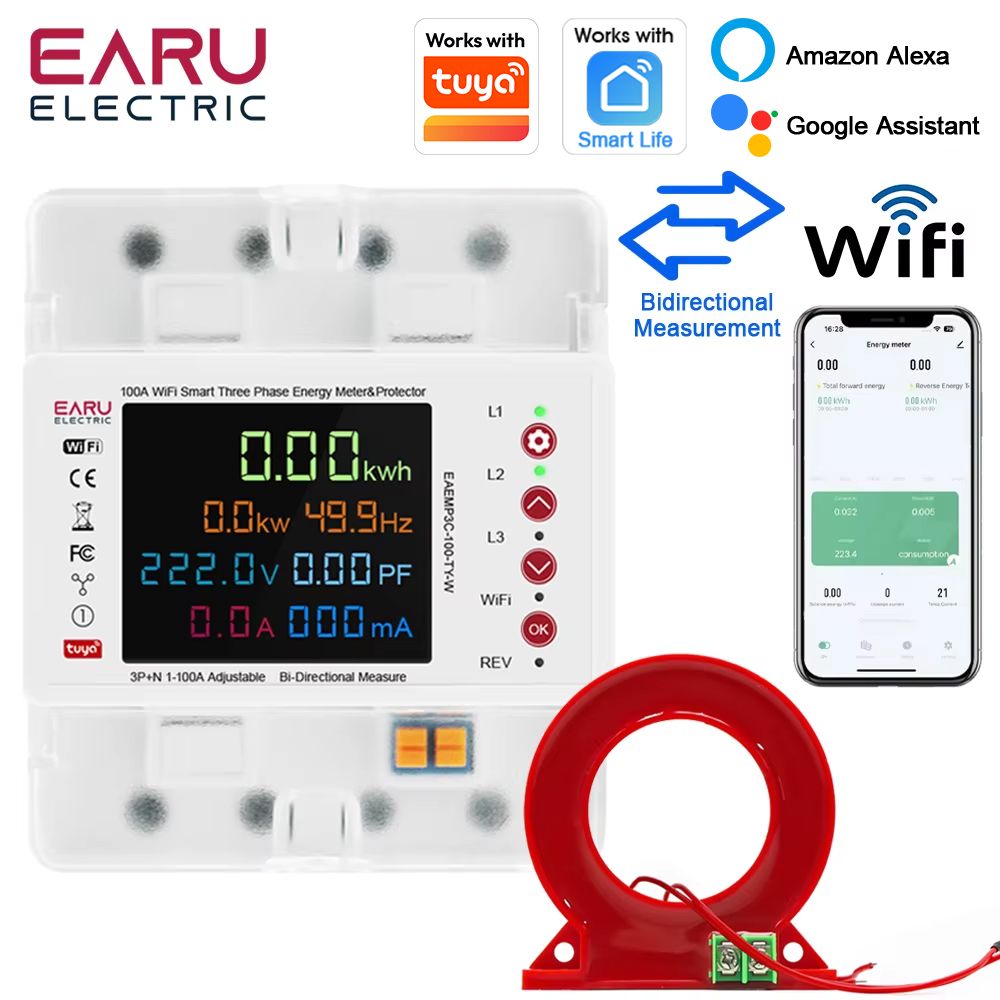 Ac Surge Protector - Trójfazowy licznik energii elektrycznej EARU Tuya