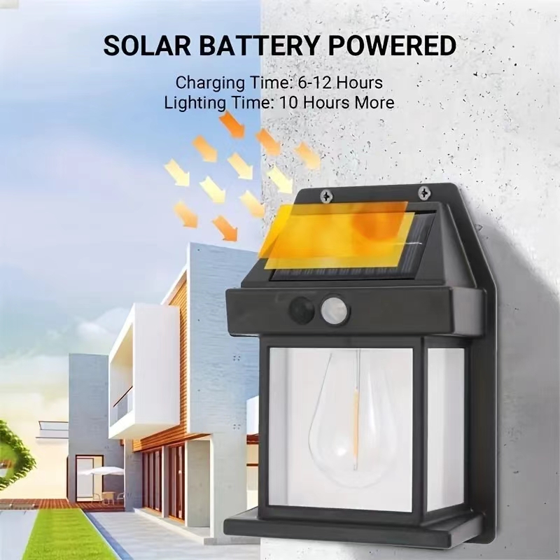 Renewable Energy House - Zewnętrzna, wodoodporna lampa ścienna LED zasilana